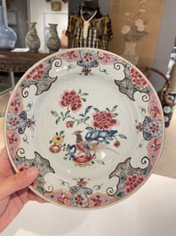 Thirteen Chinese famille rose plates, Yongzheng/Qianlong