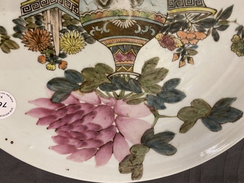 A Chinese qianjiang cai dish with Dai Yucheng 戴裕成 seal mark and a covered bowl, signed Yu Luchang 余吕昌 and dated 1885