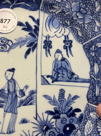 Six Chinese blue and white 'Xi Xiang Ji' plates, Qianlong