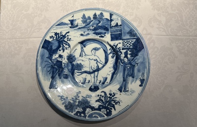 A Dutch Delft blue and white 'Venus' dish, late 17th C.