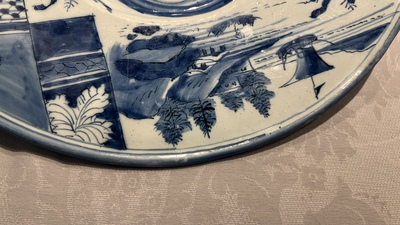 A Dutch Delft blue and white 'Venus' dish, late 17th C.