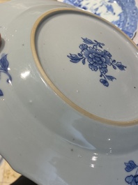 Six Chinese blue and white 'Xi Xiang Ji' plates, Qianlong