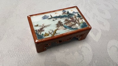 A Chinese famille rose scholar's object, Qianlong mark, Republic