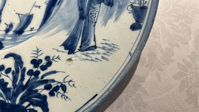 A Dutch Delft blue and white 'Venus' dish, late 17th C.