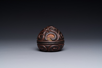 A Chinese tixi lacquer box and cover, Ming
