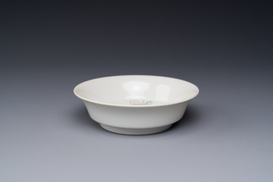 A Chinese famille rose 'peony' plate, Yongzheng mark and possibly of the period