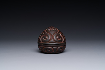 A Chinese tixi lacquer box and cover, Ming