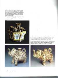 A rare Vietnamese polychrome painted stoneware elephant shaped jug, L&ecirc; dynasty, 16th C.