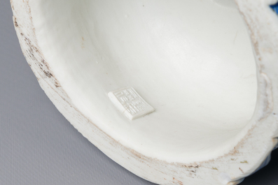 A fine Chinese blue and white Boddhisattva, Xue Chang Sen 薛長森 seal mark, Republic