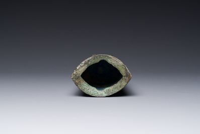 Rare cloche archa&iuml;que en bronze inscrite, Chine, Zhou oriental