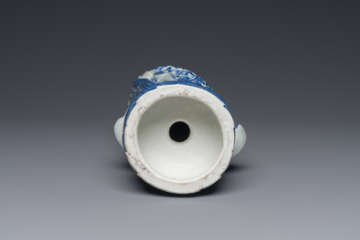 A fine Chinese blue and white Boddhisattva, Xue Chang Sen 薛長森 seal mark, Republic