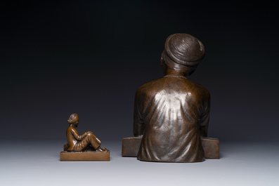 Deux sculptures en bronze, vietnam, 19/20&egrave;me