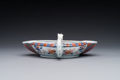 Sauci&egrave;re en porcelaine de Chine de style Imari, ancienne collection d'Auguste le Fort, Kangxi