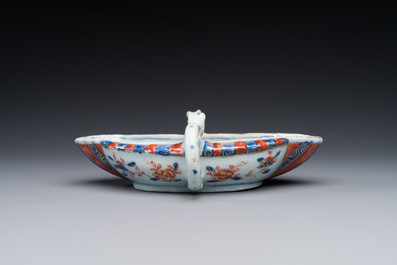 Sauci&egrave;re en porcelaine de Chine de style Imari, ancienne collection d'Auguste le Fort, Kangxi