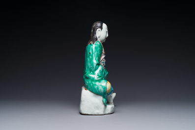 Een Chinees wucai beeld van Zhen Wu, Ming