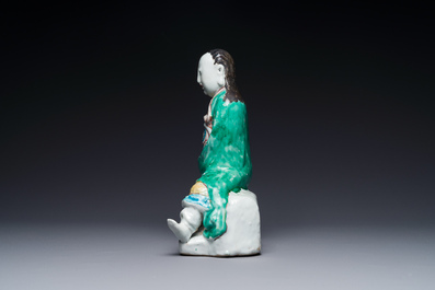 Een Chinees wucai beeld van Zhen Wu, Ming