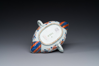 Sauci&egrave;re en porcelaine de Chine de style Imari, ancienne collection d'Auguste le Fort, Kangxi