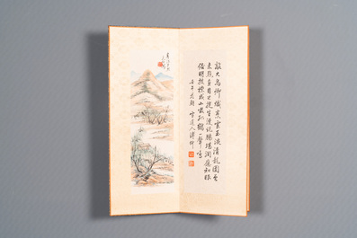 Drie albums: 'Jiang Hanting 江寒汀 (1904-1963), Lin Sanzhi 林散之 (1898-1989) en Qi Gong 启功 (1912-2005)', inkt en kleur op papier
