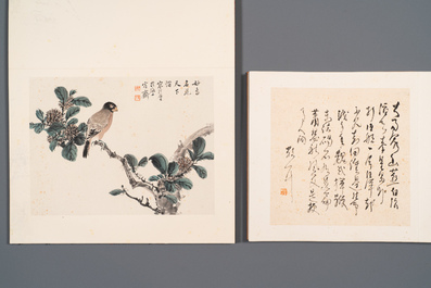 Drie albums: 'Jiang Hanting 江寒汀 (1904-1963), Lin Sanzhi 林散之 (1898-1989) en Qi Gong 启功 (1912-2005)', inkt en kleur op papier