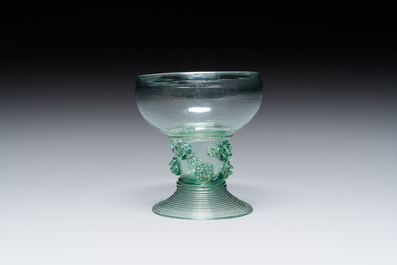 A Dutch or German green glass rummer, 2nd quarter of the 17th C.