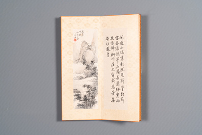 Drie albums: 'Jiang Hanting 江寒汀 (1904-1963), Lin Sanzhi 林散之 (1898-1989) en Qi Gong 启功 (1912-2005)', inkt en kleur op papier