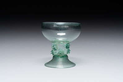 A Dutch or German green glass rummer, 2nd quarter of the 17th C.