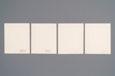 Chinese school: Thirteen various works, ink and colour on paper and silk, signed Xiaocun 晓邨 and Futing 富廷, 19/20th C.