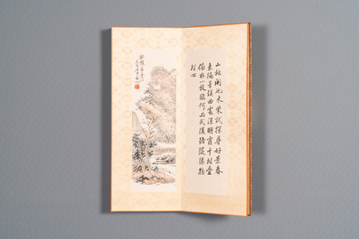 Drie albums: 'Jiang Hanting 江寒汀 (1904-1963), Lin Sanzhi 林散之 (1898-1989) en Qi Gong 启功 (1912-2005)', inkt en kleur op papier