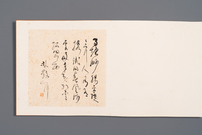 Drie albums: 'Jiang Hanting 江寒汀 (1904-1963), Lin Sanzhi 林散之 (1898-1989) en Qi Gong 启功 (1912-2005)', inkt en kleur op papier