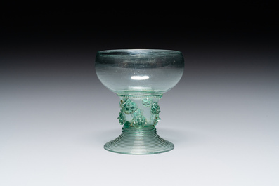 A Dutch or German green glass rummer, 2nd quarter of the 17th C.