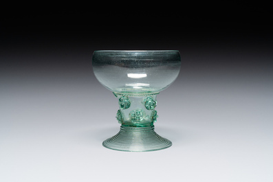 A Dutch or German green glass rummer, 2nd quarter of the 17th C.
