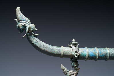 A bronze Khmer palanquin fitting, Cambodia or Thailand, probably Angkor period, 13th C.