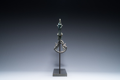 A bronze Khmer palanquin fitting, Cambodia or Thailand, probably Angkor period, 13th C.