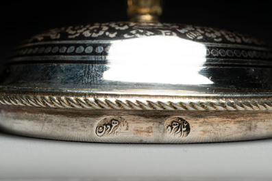 R&eacute;cipient couvert ottoman en argent niello dor&eacute;, la Turquie, p&eacute;riode du sultan Abdulhamid II (1876-1909)