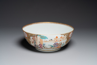 A fine large Chinese Canton famille rose 'Mandarin subject' bowl, Qianlong