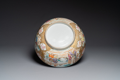 A fine large Chinese Canton famille rose 'Mandarin subject' bowl, Qianlong