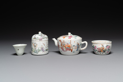 Collection vari&eacute;e en porcelaine de Chine famille rose et qianjiang cai, 19/20&egrave;me