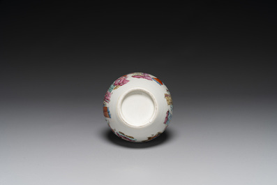 A Chinese famille rose '18 Luohan' bottle vase, 19th C.