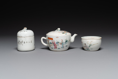 Collection vari&eacute;e en porcelaine de Chine famille rose et qianjiang cai, 19/20&egrave;me