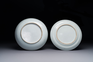 Two Chinese Canton famille rose plates, 19th C.