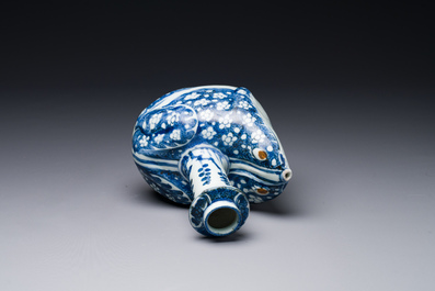 A Chinese blue and white 'frog' kendi, Wanli