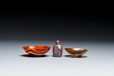 Groupe de sculptures en lapis-lazuli, quartz rose et autres pierres pr&eacute;cieuses, Chine, 19/20&egrave;me