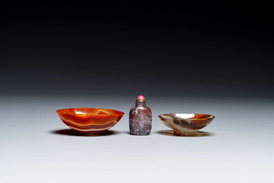 Groupe de sculptures en lapis-lazuli, quartz rose et autres pierres pr&eacute;cieuses, Chine, 19/20&egrave;me