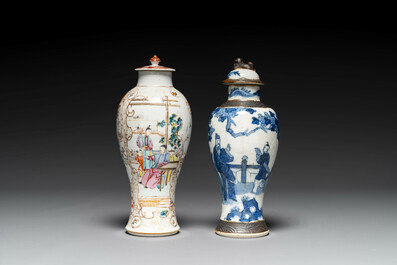 Collection vari&eacute;e en porcelaine de Chine en bleu et blanc et famille rose, Qianlong et post&eacute;rieur