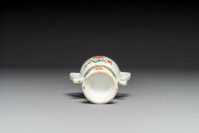 An unusual Chinese famille rose export porcelain vase, Qianlong