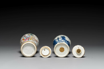 Collection vari&eacute;e en porcelaine de Chine en bleu et blanc et famille rose, Qianlong et post&eacute;rieur