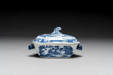 Groupe de six pi&egrave;ces en porcelaine de Chine bleu et blanc, 18/19&egrave;me