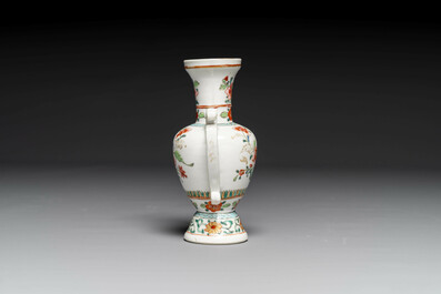 An unusual Chinese famille rose export porcelain vase, Qianlong