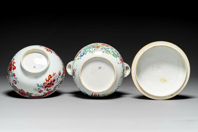 A Chinese famille rose bowl and a covered tureen, Yongzheng/Qianlong