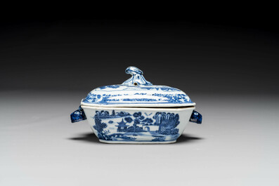 Groupe de six pi&egrave;ces en porcelaine de Chine bleu et blanc, 18/19&egrave;me